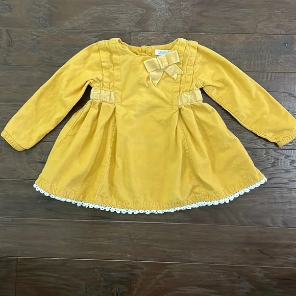 green emerald velvet dress Grazing Horse Long Sleeve Fringe Dress Baby (0-18M) 6-12M main image 0
